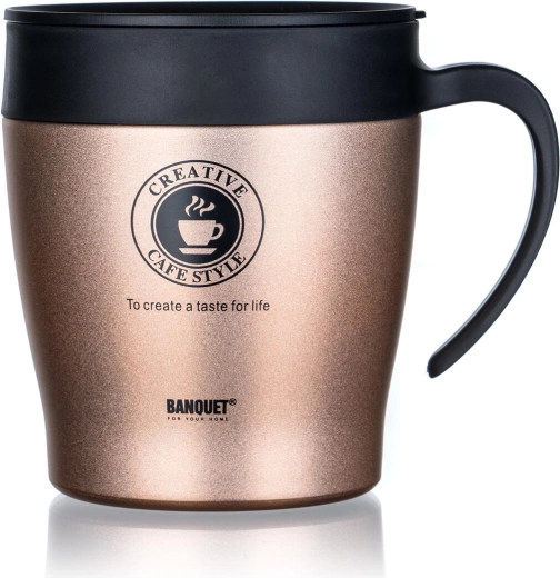 Cană termică TAZZA 330 ml maro metalizat