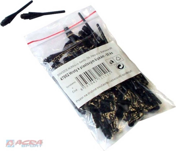 Acra vârfuri de schimb din plastic pentru săgeți 4 mm negre (50 buc)