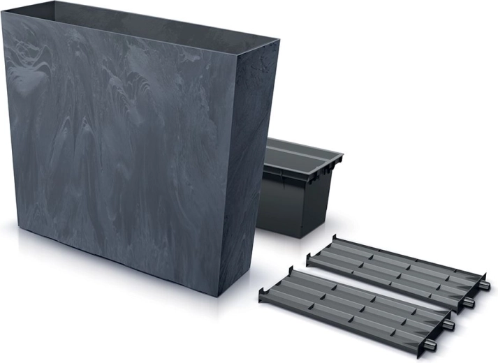 Jardiniere înaltă cu inserție URBI CASE Beton Effect T 77 cm antracit