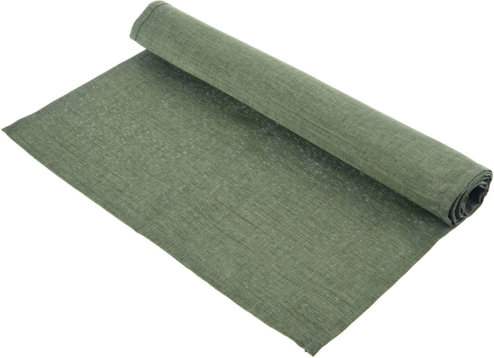 Traversă de masă verde din poliester 140 × 40 cm