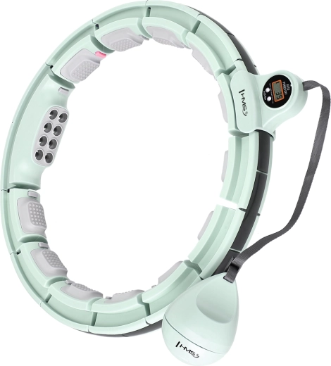 Hula hoop de masaj cu greutate, magneți și contor HMS HHM13 – verde