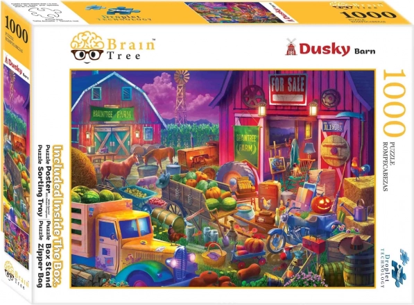 Puzzle Brain Tree amurg în curtea fermei (1000 piese)