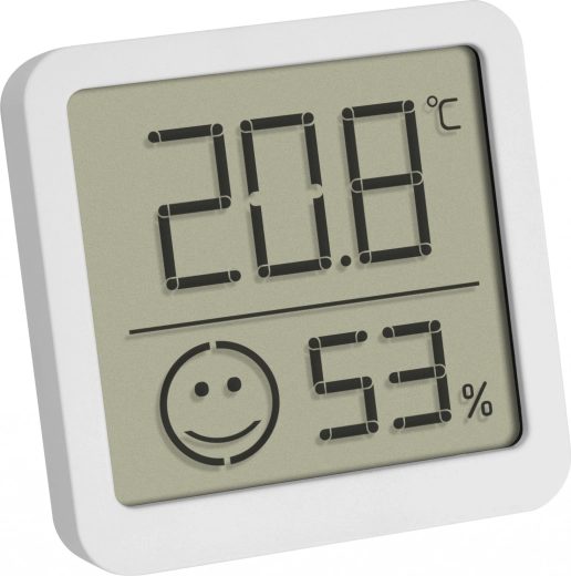 Termometru digital cu higrometru și indicator de confort TFA, alb
