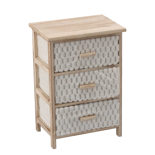 Comodă cu 3 sertare din material textil 40 × 29 × 58 cm