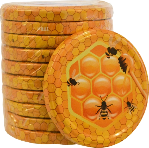 Capace pentru conservare TWIST 82 cu decor miere – 10 buc