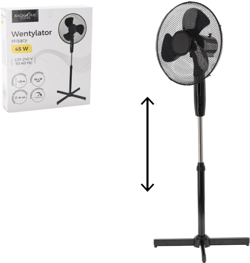 Ventilator pe stativ negru 45 W