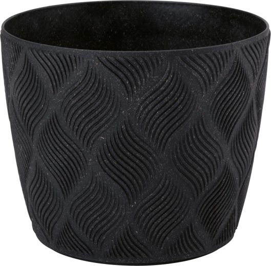 Ghiveci Flow Petit Eco Wood 23 cm – negru intens