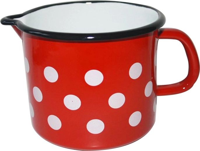 Cană emailată cu cioc Puntic, 1,2 l, roșie