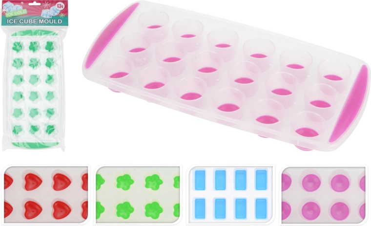 Tavă pentru gheață cu forme diverse din TPR, 24,5 × 11,7 × 2,5 cm