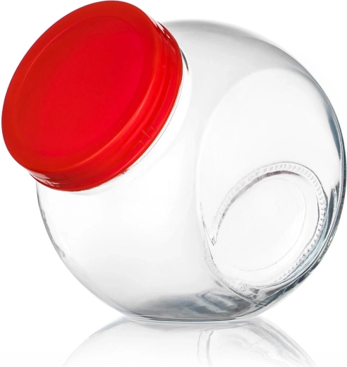 Wallibuck II borcan din sticlă cu capac roșu cu filet 1,65 l
