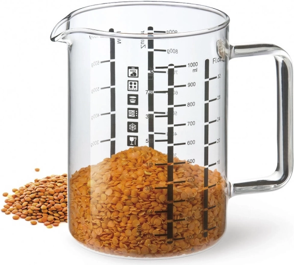 Pahar gradat de bucătărie 0,5 l din sticlă