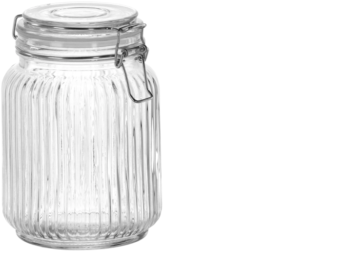 Borcan ermetic din sticlă cu relief în dungi 1,2 l