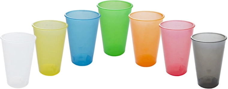 Pahar din plastic reutilizabil 0,3 l – mix de culori
