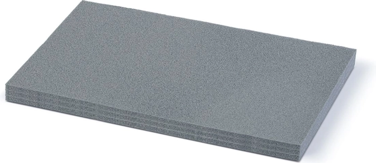 Inserție din spumă cu trei straturi pentru geantă 47,5 × 28,5 × 3 cm, gri