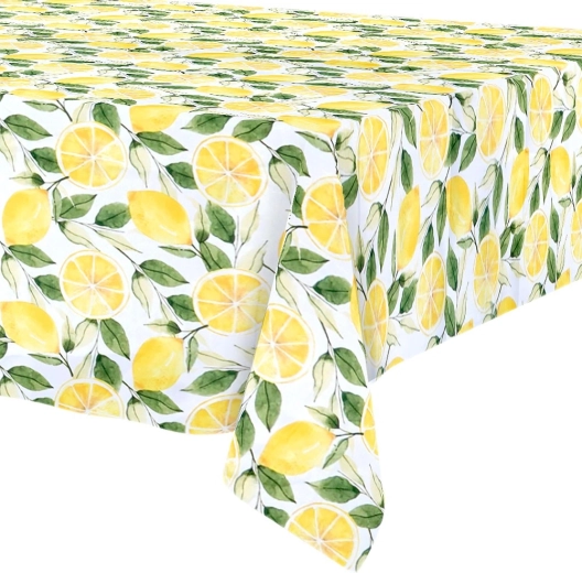 Față de masă impermeabilă și rezistentă la pete, cu motiv de lămâi 180 × 130 cm - 1 bucată