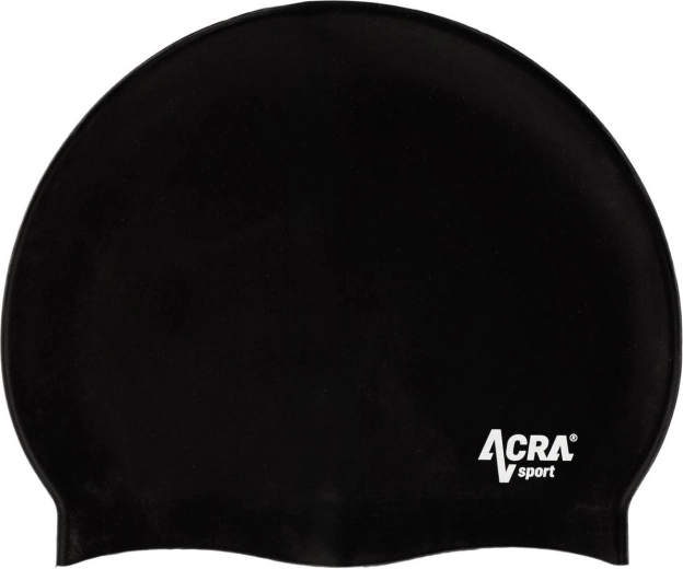 Cască de înot din silicon ACRA sport neagră - 1 bucată