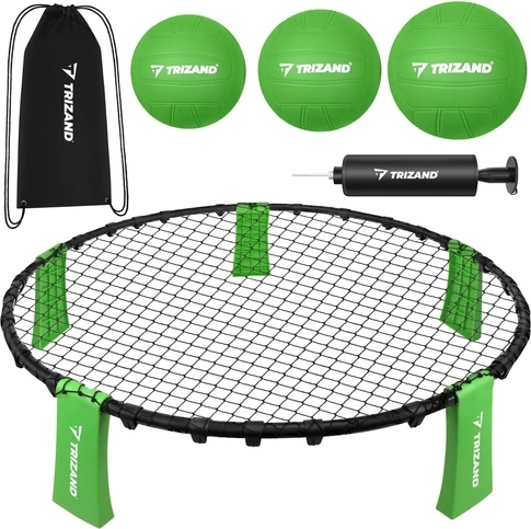 Trizand roundnet – set mini volei 90 cm cu 3 mingi și pompă