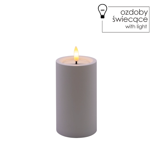 Lumânare LED albă 7 × 12,5 cm cu flacără pâlpâitoare