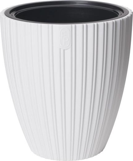 Ghiveci MIKA 40 cm alb cu inserție