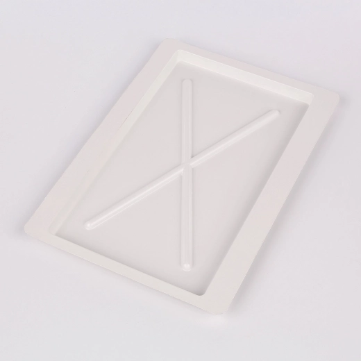 Metpol – tavă de scurgere albă pentru scurgător cu două niveluri 40 cm (35,5 × 23 cm)