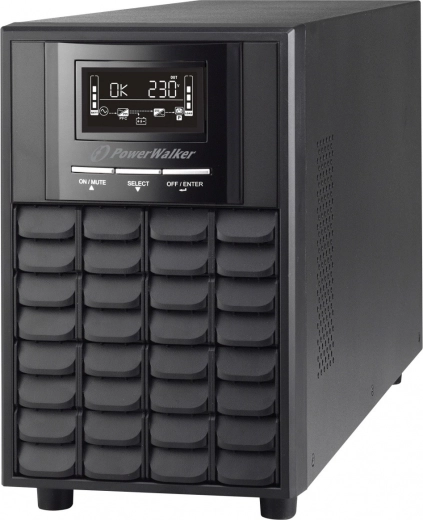 UPS line-interactive PowerWalker 1500 VA cu sinus pur, AVR, LCD, USB și RS-232, 3× PL 230 V, EPO