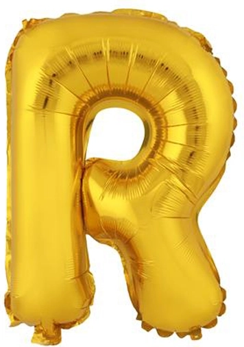 Balon din folie literă R 30 cm auriu