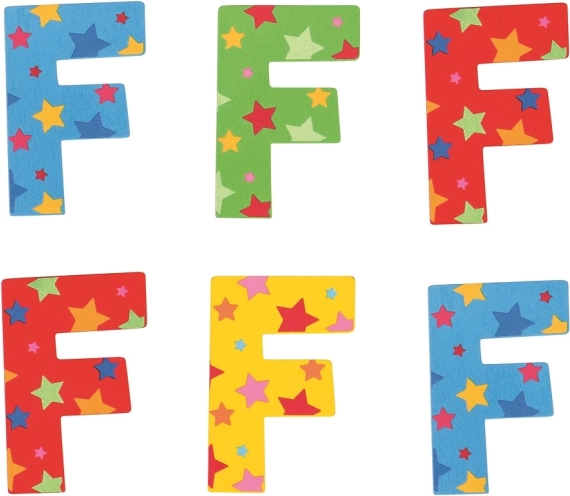 Bigjigs Toys literă din lemn F cu steluțe