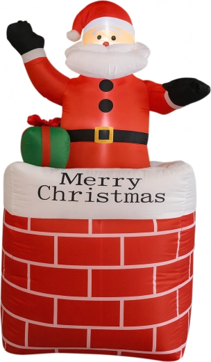 Moș Crăciun gonflabil în coș cu iluminare LED 150 cm