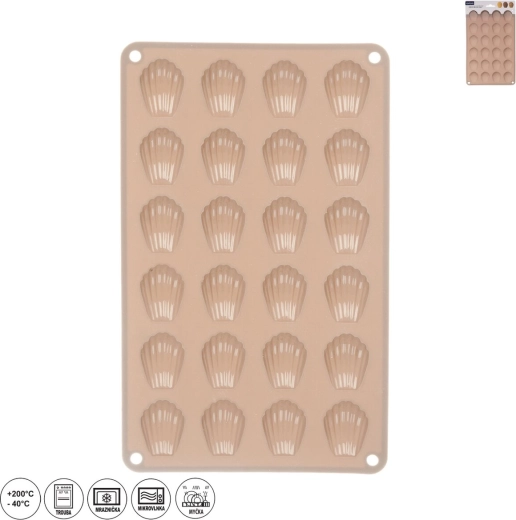 Formă din silicon pentru mini scoici 24 buc bej