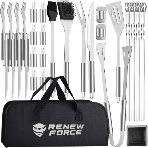 Set de unelte pentru grătar Renew Force 33 în 1 în husă