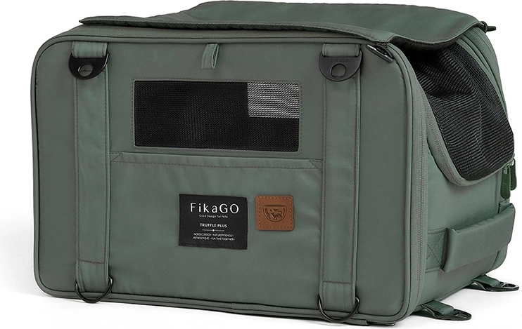 FIKAGO transportor de călătorie pentru câini și pisici Truffle Plus, verde