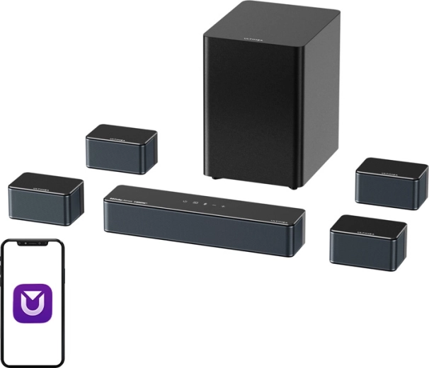 Ultimea Poseidon D80 Boom soundbar cu subwoofer și 4 sateliți (7.1, Dolby Atmos)