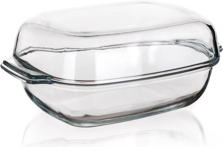 Tavă de copt din sticlă cu capac CASEO 5,7 l