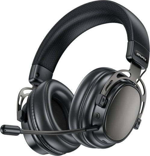 Căști wireless supra-auriculare AWEI AT36 Bluetooth 5.4 cu microfon, negre
