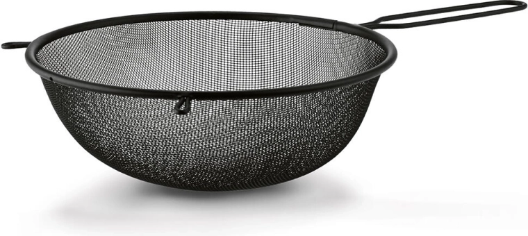 Strecurătoare metalică neagră cu mâner 23 cm