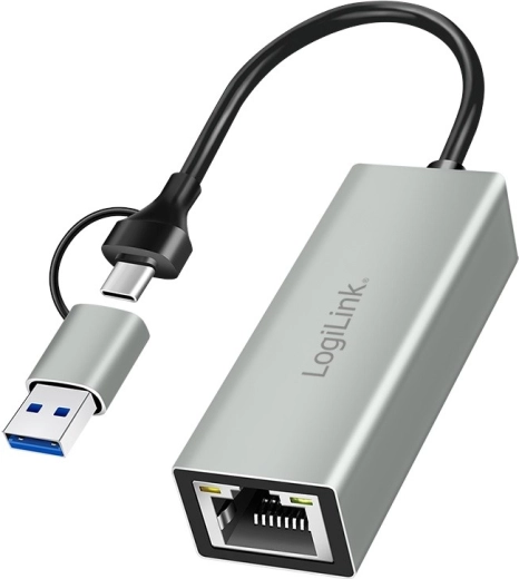 Adaptor USB‑C la Ethernet gigabit + USB