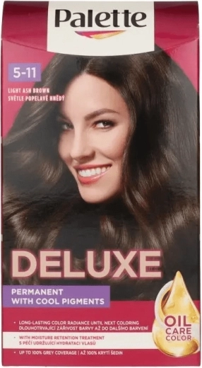 Palette Deluxe 5-11 castaniu deschis cenușiu vopsea de păr 50 ml