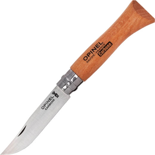 Opinel nr. 6 Carbon – cuțit de buzunar pliabil 7 cm, lemn de fag