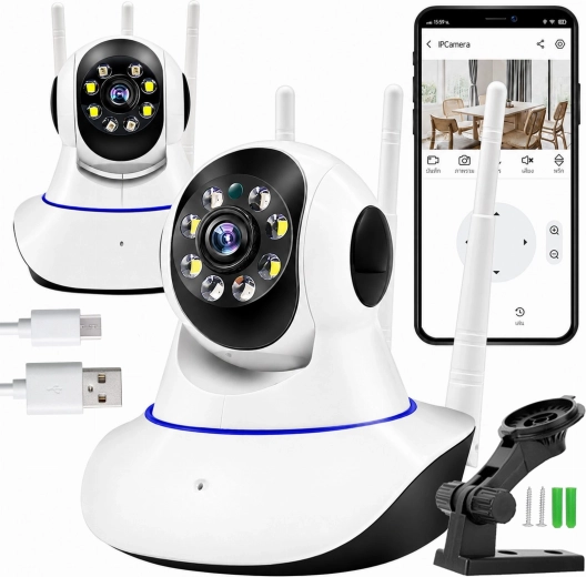 Cameră Wi‑Fi rotativă fără fir 360° (baby monitor) - 1 bucată