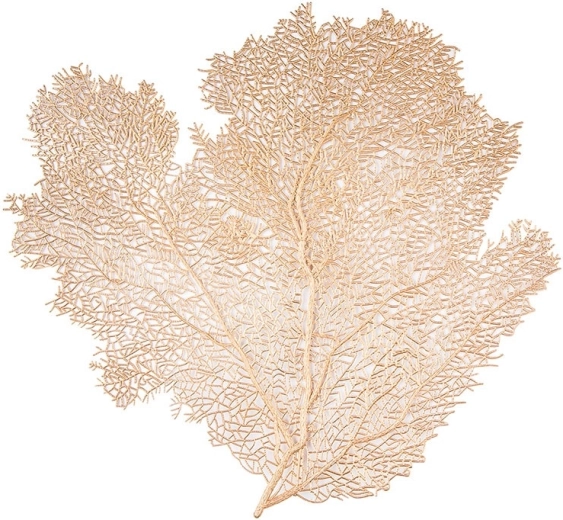 Suport decorativ pentru farfurie cu motiv auriu de frunză 45,5 × 43 cm