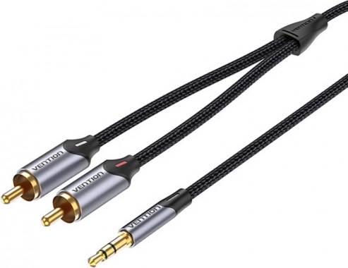 Cablu audio 2xRCA la 3,5 mm Vention BCNBI 3 m (gri)