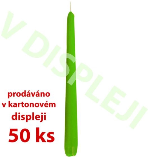 Lumânări conice din parafină, verde deschis, 18,5 × 2,3 cm (50 buc.)