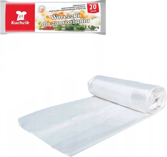 Pungi pentru congelarea alimentelor KUCHCIK 25 × 35 cm, 3,5 l, 20 buc.