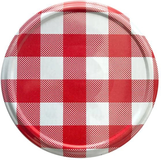 Capace pentru borcane de conservare cu filet 82 mm, cu motiv de tablă de șah, 10 buc.
