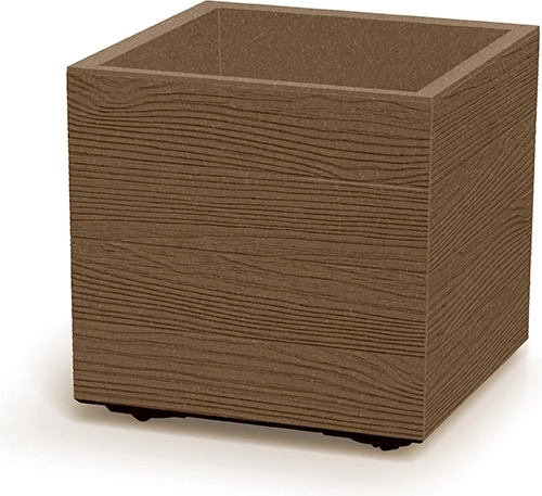 Ghiveci Madera Square Eco Wood 38,5 cm – ghiveci pătrat din plastic cu imitație de lemn