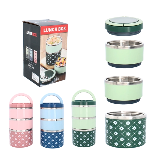 Meniu din inox în trei piese, 2 l, 13 × 24 cm