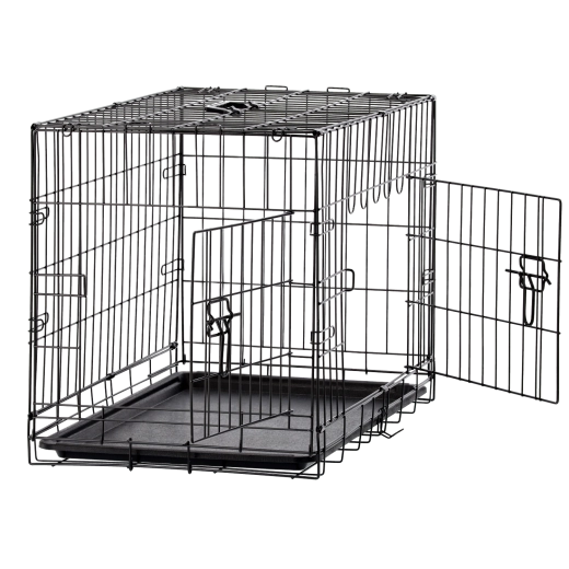 Cușcă metalică pliabilă tip kennel pentru câine, mărimea L 76 × 45 × 51,5 cm