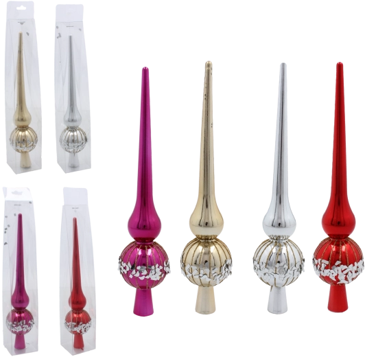 Vârf de sticlă pentru bradul de Crăciun 25 cm