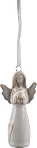 Înger ceramic suspendat gri 9 cm
