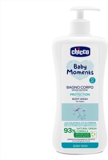 Chicco Baby Moments Protection gel de duș pentru copii de la naștere, 750 ml